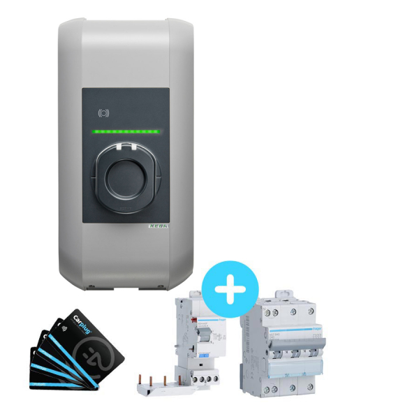Pack Borne de recharge KEBA-b 2,3 à 22kW RFID + Protections électriques 22kW + Cartes RFID