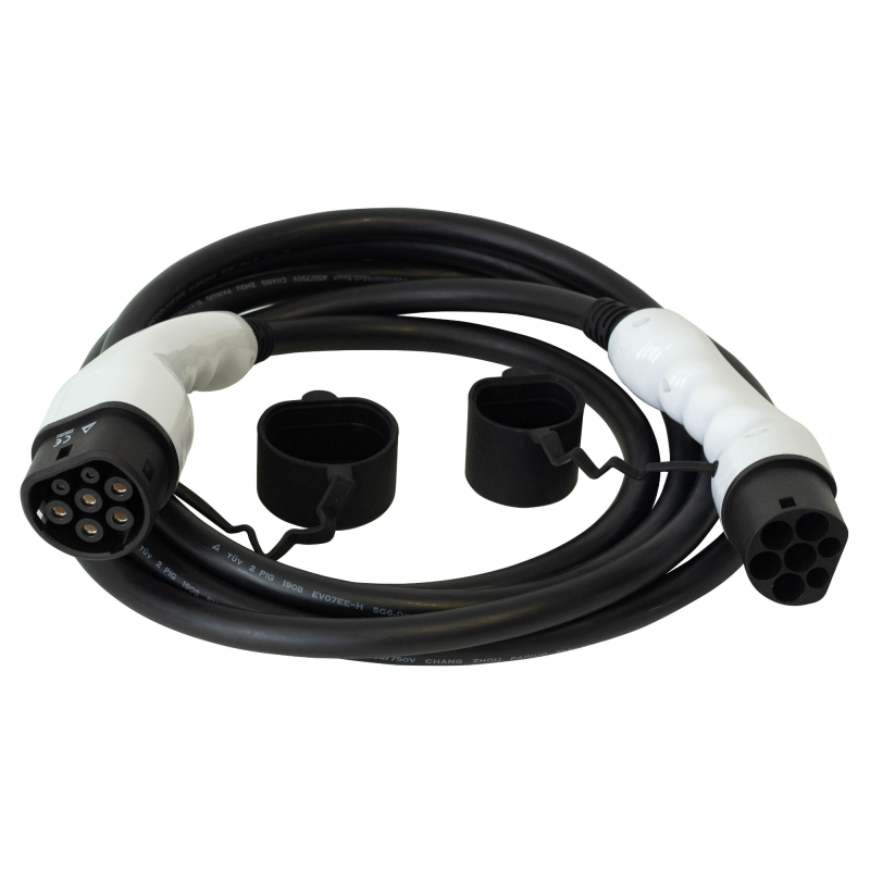 CARPLUG Câble de recharge - Type 2 - Type 2 - 5m - 7,4kW (1 phase 32A) - T2  T2 + Housse - Câbles Type 2 - Type 2 - Carplug