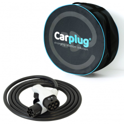CARPLUG Câble de recharge - Type 2 - Type 2 - 5m - 7,4kW (1 phase 32A) - T2 T2 + Housse