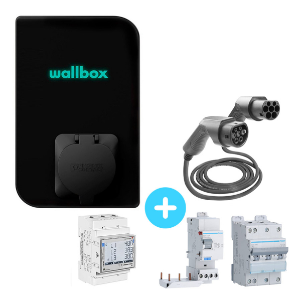 Pack Borne de recharge WALLBOX Copper SB 22kW - Bluetooth - Wifi - RFID + Module gestion de charge +