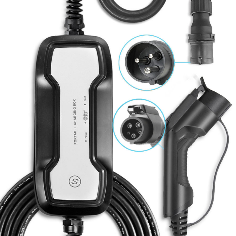 BESEN Chargeur portable - Type1 - réglable 10A / 16A - Câble 6m - Prise CEE  16A - PCD020T1 - Bornes mobiles - Carplug