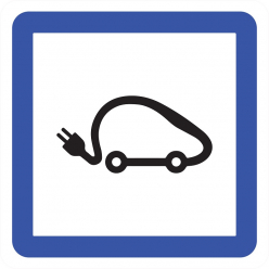 Autocollant indication recharge véhicule électrique CE15i - NF - 10x10 à 120x120cm