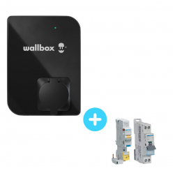 Pack Borne de recharge WALLBOX Copper SB - 1,4 à 7,4kW - Bluetooth - Wifi - RFID + Protections électriques 7,4kW
