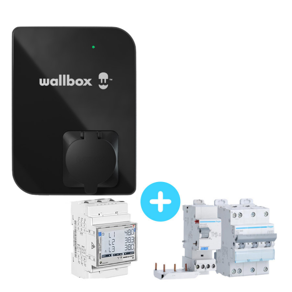 Pack Borne de recharge WALLBOX Copper SB - 22kW - Bluetooth - Wifi - RFID + Module gestion de charge + Protections électriques - PACKS bornes - Carplug