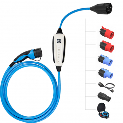 NRGKICK - Borne de recharge mobile connectée - Adaptateurs aux choix - Type 2 - 2,3 à 22kW - 5m / 7,5m / 10m